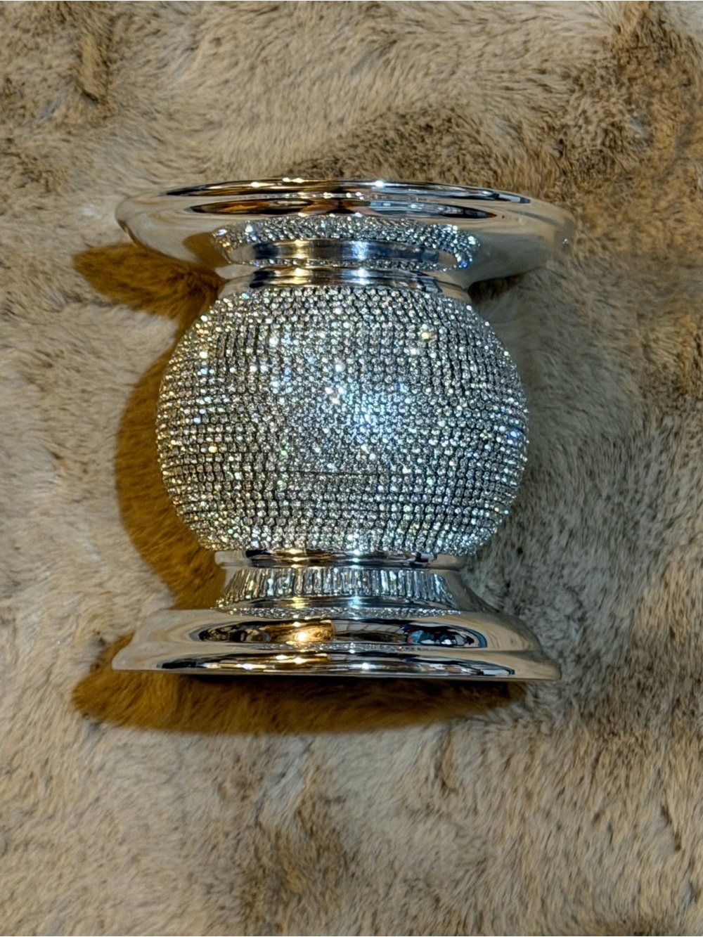 BATH & BODY WORKS BLING APPLIQUE 3-WICK 14.5 OZ CANDLE HOLDER SPARKLING PEDESTAL